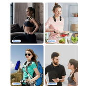 FrSara S9-01-001 Neck Fan Personal Fans for Your Neck Adjustable 360Cooling Super Quiet No Blade Fan Design No Hair Twisting Even Air Volume On Both Sides Non-Slip Short Charging Long Use Time - Grey