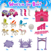 USA Toyz Unicorn Speedway Tracks  252pc Vehicle Playset STEM Snap Track Unicorn Car Toy Set for Kids