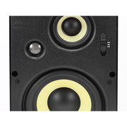 Monoprice Caliber Series 3-Way Aramid Fiber In-Wall Speakers, 6.5 Inch Pair, Titanium Silk Dome Tweeters, 107607