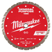 Milwaukee 9 in. Diamond Max Turbo General Purpose Diamond Blade, Red, 49-93-9109