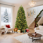 Alupssuc 7.5-ft Upgraded Prelit Artificial Hinged Christmas Tree with 430 Color Changing RGB Lights, Remote Control
