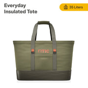 RTIC RTIC-TOTE-Olive Everyday Insulated Tote Bag, 35 Ltr Cooler Bag, Fits 58 Cans, Olive