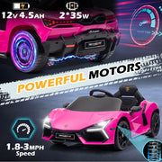 UBesGoo 12V Kids Battery Powered Electric Rugged 4-Wheeler Ride-On Car with LED Headlights RC - Pink
