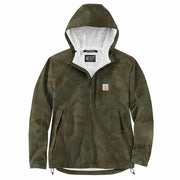 Carhartt Monterey Men's Waterproof Rain Jacket, Storm Defender, Wind Fighter, Army Green Camo, Large, 105751