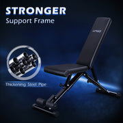 Upgo weight bench-149 Collapsible Adjustable Weight Bench w/800 Lbs. Weight Capacity, Black