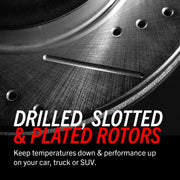 PowerStop Rear Brake Kit Z23 Evolution Sport Carbon-Fiber Ceramic Pads Drilled & Slotted Silver Zinc Rotors K1720