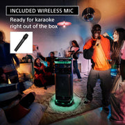 Sony ULT Tower 10 Bluetooth Karaoke Party Speaker with Wireless Microphone, 12.5 in Woofer, 360 Party Lights, Black, SRSULT1000