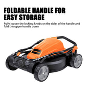 Cleva LawnMaster ME1218X Electric Lawn Mower, 12 AMP Motor, 19-Inch Rust-Resistant Deck, 2-in-1 Mulch and Side Discharge, Six Adjustable Cutting Heights, Lightweight with 6.7-Inch Wheels