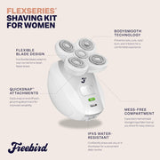 Freebird FlexSeries Electric Razor for Women, Five Precision Razors, Sensitive Skin, White, FS1W-1-US-EA-1