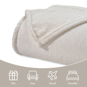 Home City Alaska Diamond Plush Fleece Blanket, Ultra-Soft, Quilted Diamond Pattern, Ivory, Throw Size