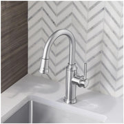 BLANCO Empressa Bar Faucet, 1.5 GPM Water-Saving, Matte Black, Solid Brass, Single Hole Deck Mount, 180 Swivel Pull-Down Spout, 443025