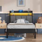 Z-HOM B006H153A Queen Metal Platform Bed Frame with Upholstered Linen Headboard