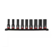Milwaukee 49-66-7032 SHOCKWAVE 1/2 in. Drive Metric Deep Well 6 Point Impact Socket Set (9-Piece)