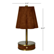 Sterling & Noble 14966 Home Decor Collection Sterling & Noble Home Brown Rounded Pleated Rechargeable Table Lamp