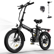 COLORWAY 20X3.0 Fat Tire Electric bicycles, Foldable Mountain Snow Beach Electric bike ebike