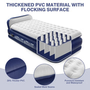 QDH Air Mattress Twin XL Size with Built-in Electric Pump Comfort Plush Enhanced Coil Technology Blue