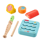 Fisher-Price Wooden Ocean Musical Gift Set, 6 Ocean-Themed Instruments, Toddler Musical Toy, JKG99