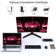 KOORUI 27E6QC 27 Inch Computer Monitor, QHD 2560P Gaming Monitor 144Hz(1ms, 1800R Curved VA Panel, DP1.2+HDMI*2, Build-in AdaptiveSync, Narrow Bezel with Ultra-Thin), Tilt Adjustable,Eye Care