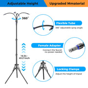 AiYchen Standing Misters for Outside Patio, 4Gal Portable Bucket, 10000mAh Rechargeable Pump, 4FT Adjustable Height, 360 Rust-Proof Brass Nozzles, Black