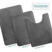 Nestl Set of 2 Absorbent Memory Foam Bath Mats, Teal, Large 20 x 32, Non-Slip, Quick Dry