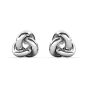 Cate & Chloe CCDE22346ER-WG Ashley Knot Stud Earrings, 18k White Gold Plated, Lightweight, Hypoallergenic, 12mm