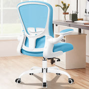 CoolHut FK-938-Blue Office Chair with Adjustable Lumbar Support, Flip-up Arms, Blue