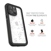 Body Glove Tidal Waterproof Phone Case, Slim Hard Shell with Built-In Screen Protector, Black with Clear Gloss Back, Compatible with iPhone 14 Pro Max, IP68 Certified, Drop Tested to 6ft, 1079002