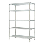 Hyper Tough A80Z-3 24 Inc D x48 Inch Wx72 Inch H 5 Shelf Commercial Wire Shelving Silver Steel Each Shelf Capacity 800 lbs