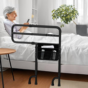 KingPavonini Bed Safety Rail with 9-Level Adjustable Handles, Stainless Steel, Supports 400 lb, Includes Storage Bag