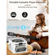 Jazmm Portable CD Player Boombox Combo, 7-in-1 Playback, Bluetooth 5.1 Speakers, Remote Control, FM Radio, 5000mAh Rechargeable Battery