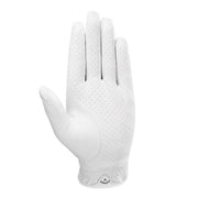 Callaway Golf Dawn Patrol Full Leather Golf Glove, Opti-Fit Adjustable Closure, Breathable Design, White, Medium-Large, Left Hand, 5324179