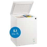 Kenmore 5.1 Cu Ft Convertible Chest Freezer, Garage Ready, Adjustable Temperature Control, White, KKCFWM5.1-W