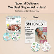 The Honest 21538744 Clean Conscious Disposable Diapers All the Alpacas + Turtle Time, Size: 1 - 78ct