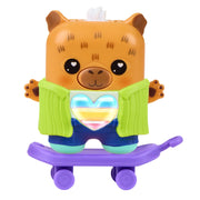 Nanomals Gabbybara Capybara Electronic Pet with Interactive Heart Meter, Multicolor, Includes 2 Outfits and Skateboard Accessory, G2668CU0