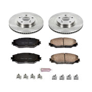 Power Stop KOE3054 Front Stock Replacement Brake Pad and Rotor Kit KOE3054 Fits 2018 Toyota RAV4