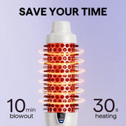 Wavytalk Thermal Brush 1.5 Inch Ceramic Negative Ion Round Hair Styling Tool White