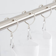 Top Open Brass Shower Curtain Hook 12 pcs/set-Brushed Nickel