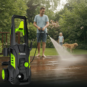 HOMSHADE 1800W Electric Pressure Washer, 5000 PSI, 3.0 GPM, Portable with 4 Nozzles, Foam Pot, 25ft Cord, 23ft Hose, PW80