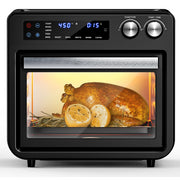 HOMESHADE AF003 26 Quart Air Fryer Oven, Oil-Free Digital Touchscreen Toaster Oven with 10-in-1 Multifunction and Custom Mode, Visible Window, 1800W, Black