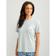 Huk Block Beach Short-Sleeve Pocket T-Shirt for Ladies - Harbor Mist - L