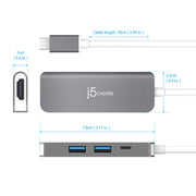 j5create  USB-C to HDMI & USB 3.1 2-Port with Power Delivery  JCD371