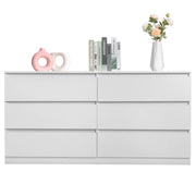 FCH Ktaxon 6 Drawer Double Dresser, White