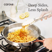 Carote 8'' & 10'' Stainless Steel Frying Pan Set, Silver
