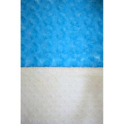 Lil' Cub Hub Minky Nursery Bed Blanket, Reversible Yellow Dot and Turquoise Rosebud with Boy Bear Embroidery, Medium 29x35 in, 4BSYDTR_M