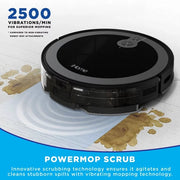 iHome iHRV13-BLK AutoVac Luna Pro 3-in-1 Robot Vacuum and Vibrating Mop with Front Laser Navigation and Auto Empty Base 2200pa