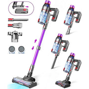 Hosaud Cordless Stick Vacuum Cleaner, 45000pa Suction, 550W Motor, 55min Runtime, 2600mAh Battery, Lightweight, Purple