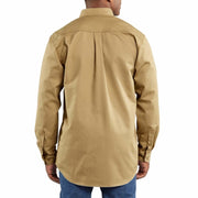 Carhartt Flame-Resistant Long-Sleeve Twill Shirt with Pocket Flaps for Men - Khaki - XL