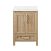 Ove Decors Kansas 24 Bathroom Vanity, White Oak, Engineered Marble Top, Single Undermount Sink