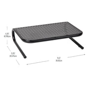 Mind Reader Monitor Stand, Ventilated Metal Laptop Riser, Desktop Organizer, Black, Set of 2, 14.5