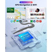 Podofo Cruze J300 Android Car Stereo Radio, 9.7 Inch IPS Touch Screen, 4GB RAM, 64GB Storage, Wireless Carplay